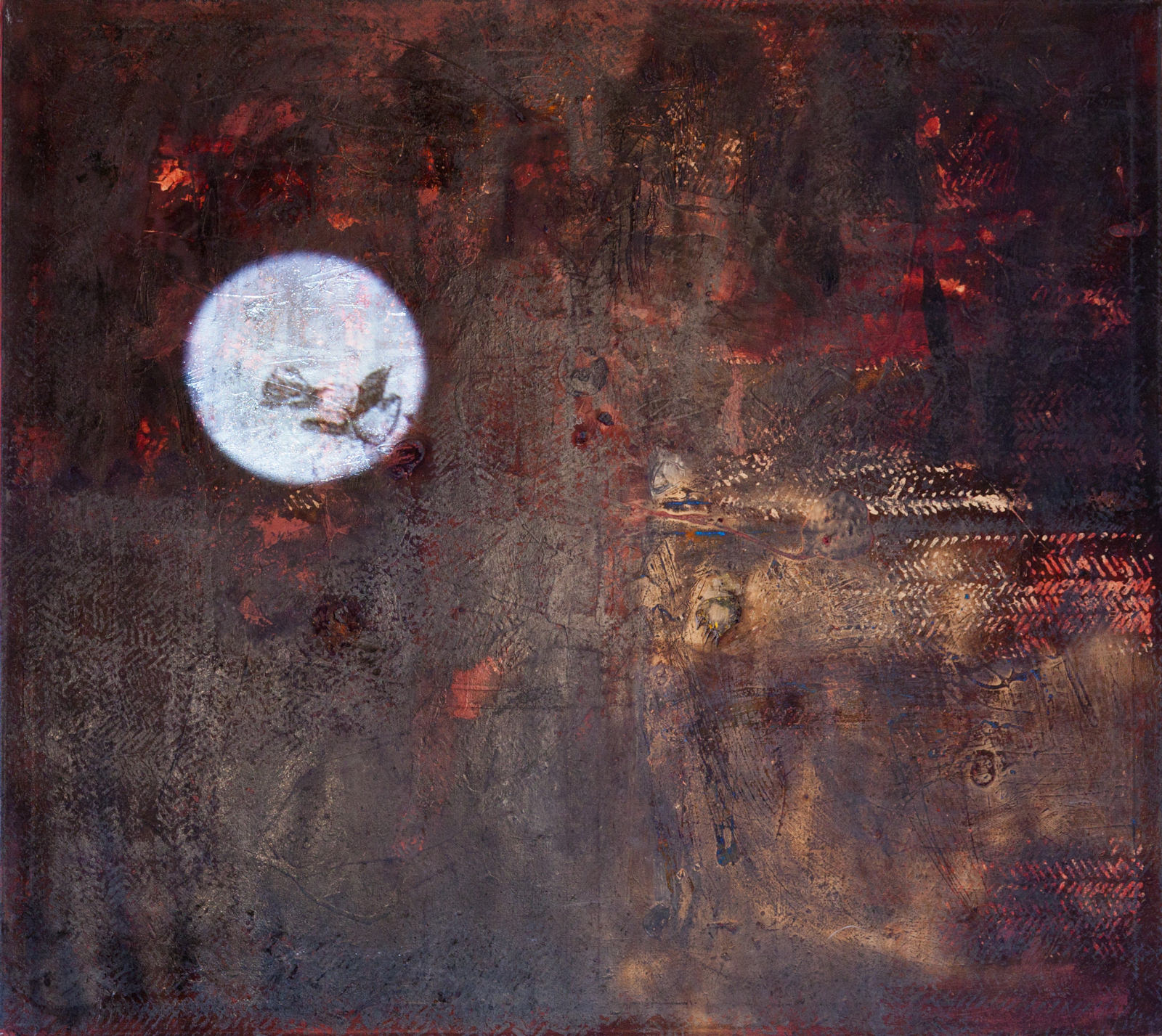 Abstract Escarpment, Oil on canvas, 140cm x 160cm, Miniatures Drawings video instalation, 2017